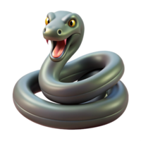 harmonious enchanting Snake, coiled, scales, forked tongue, with Transparent Background crisp png