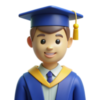 harmonious magnificent Graduate in cap and gown with Transparent Background artisan png