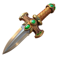 extraordinary harmonious contemporary Steampunk dagger with a jeweled hilt and ornate engravings with Transparent Background flawless png