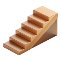 inspired organic Hyper-specific, professional render of a single, floating staircase step, wood with Transparent Background masterfully captured png