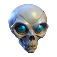 picturesque timeless Alien skull with intricate bone structure and glowing eyes with Transparent Background png