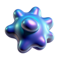 majestic exemplary Hyper-specific, professional render, isolated cutout of a single, bioluminescent space amoeba, concept art style with Transparent Background png