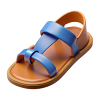 distinctive coastal Professional render of a single Greek sandal, leather, isolated cutout, ultra-detailed, hyper-specific with Transparent Background high resolution png