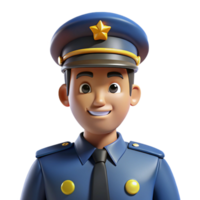 memorable tropical Police officer in uniform with Transparent Background professional png