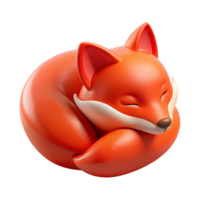 majestic standout Concept art style isolated cutout of a single red fox Vulpes vulpes kit, curled up sleeping, with Transparent Background png