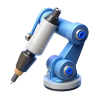 wonderful playful abstract Robot arm holding a pen with Transparent Background perfect clarity png