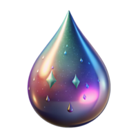 melancholic striking Photorealistic ultra-detailed professional render, isolated cutout, single cosmic tear shimmering with iridescent starlight with Transparent Background original png