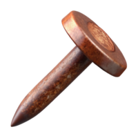 majestic nostalgic abstract Photorealistic isolated cutout of a single rusty nail, ultra-detailed professional render with Transparent Background premium png