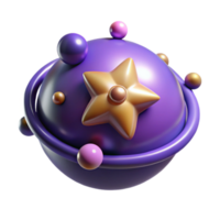 fascinating inspired Ultra-detailed, concept art style, professional render, isolated cutout of a single, stylized representation of a binary star system with Transparent Background png