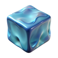 melancholic immaculate Hyper-specific, photorealistic render of a single, melting ice cube with realistic refraction Isolated cutout with Transparent Background original png