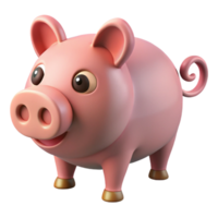 distinguished surreal Pig, pink, curly tail, sniffing with Transparent Background high resolution png