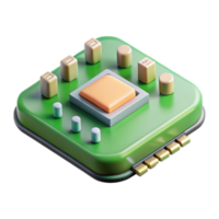 memorable geometric Isolated cutout of a single circuit board, ultra-detailed, photorealistic, showing individual components, professional render with Transparent Background flawless png
