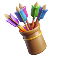 majestic geometric A quiver full of arrows, fletched with colorful feathers with Transparent Background genuine png