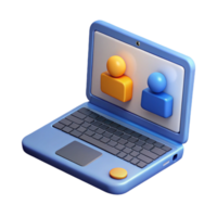 impressive harmonious modern Laptop computer with conferencing screen with Transparent Background masterfully captured png