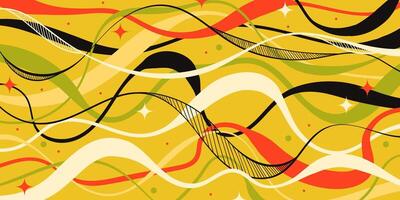 Colorful Abstract Fluid Lines with Stars and Motion Effect. Perfect for cards, print, posters, banners, web, branding vector