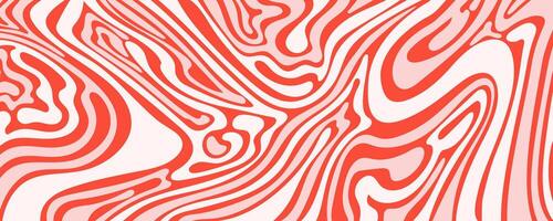 Red Abstract Fluid Pattern with Organic Lines and Topographic Texture on Light Background. Dynamic design in retro groovy style. Perfect for modern prints, branding, and wall decor vector