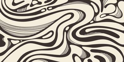 Minimalist Black and White Abstract Background with Fluid Wavy Lines. Modern design with flowing curves and high contrast. Perfect for print, cards, posters, wall art, branding vector