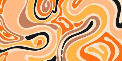 Abstract Retro Background with Groovy Colored Wavy Lines. Vintage design with bulky fluid shapes. Perfect for posters, print, web, branding vector