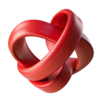 glorious sought-after Ultra-detailed, isolated cutout of a single, abstract, flowing ribbon, crimson red, with complex folds and twists with Transparent Background png