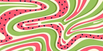 Abstract Background with Green, Pink, and Black Flowing Shapes. Watermelon abstract design with fun and summer vibes. Juicy color palette with bold line swirls. Perfect for web, print, cards, banner vector