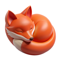 mysterious wonderful A sleeping Red Fox curled up, with Transparent Background 4K png
