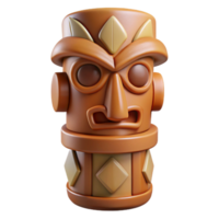 inspired coastal Concept art style, isolated cutout of a single tribal totem carved from a single piece of wood with Transparent Background precision png