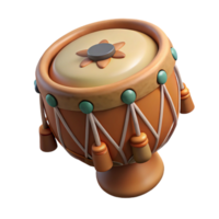 magnificent coastal Concept art style, isolated cutout of a single, weathered tribal drum with stretched animal hide and painted symbols with Transparent Background professional png