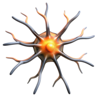 majestic elegant Isolated cutout, concept art style, single, hyper-detailed neuron, synapses firing, professional render with Transparent Background masterfully captured png