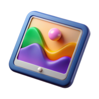 joyful extraordinary A tablet, displaying a colorful image with Transparent Background crisp png