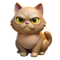 magnificent unforgettable A grumpy Persian cat with flattened ears with Transparent Background png