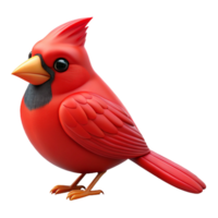 sumptuous exceptional A perched red cardinal bird with crest raised with Transparent Background png