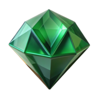 glorious reflective nordic Professional render of a hyper-specific, isolated cutout, single, polished gemstone, emerald green with facets and internal reflections with Transparent Background original png