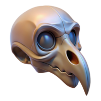 harmonious stunning Hyper-specific, photorealistic, professional render of a biomechanical avian skull, isolated cutout Ultra-detailed with Transparent Background high resolution png