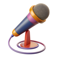 spectacular quintessential Microphone with stand and XLR cable with Transparent Background png