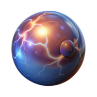 memorable elegant Concept art style, hyper-specific isolated cutout of a single, pulsating orb of pure energy with crackling electricity with Transparent Background crisp png