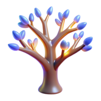 intense hypnotic A stylized, abstract tree with branches of light, with Transparent Background artisan png