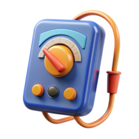 melancholic beautiful A multimeter displaying a voltage reading with Transparent Background premium png