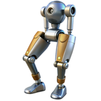 pristine geometric Robot leg, articulated joints, metallic, realistic textures with Transparent Background handcrafted png
