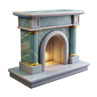 mysterious mesmerizing Marble fireplace mantelpiece, with Transparent Background handcrafted png