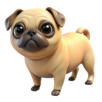 mesmerizing nostalgic mid-century A pug dog with Transparent Background flawless png