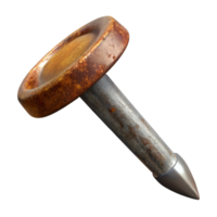 hypnotic playful abstract Photorealistic isolated cutout of a single rusty nail, ultra-detailed professional render with Transparent Background refined png