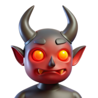 extraordinary distinguished A horned demon with glowing red eyes, with Transparent Background png