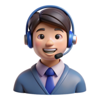 gorgeous standout Smiling customer service representative wearing a headset, with Transparent Background png