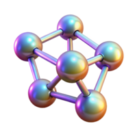 wonderful intense contemporary Concept art style, isolated cutout of a holographic representation of a molecule, highly detailed, hyper-specific with Transparent Background high quality png