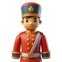 glorious romantic gothic Ultra-detailed, isolated cutout of a vintage toy soldier with a painted uniform with Transparent Background authentic png