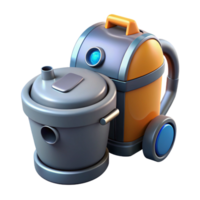 harmonious hypnotic Robot vacuum cleaner with dustbin full with Transparent Background top-tier png