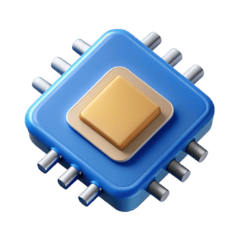 serene dynamic elegant A single computer microchip with Transparent Background impeccable png