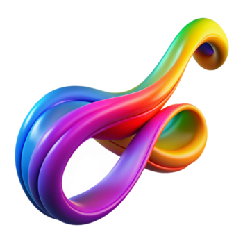 obefläckad overkligt begrepp konst stil, isolerat Skära ut av en enda, abstrakt, strömmande band av vibrerande, flerfärgad partiklar, hyperspecifik med transparent bakgrund lyx png