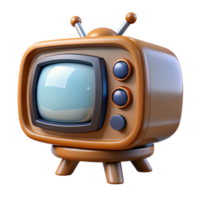 impressive renaissance Professional render, isolated cutout of an ultra-detailed retro-futuristic television set with a circular screen and wooden casing with Transparent Background luxury png