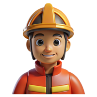 harmonious immaculate Firefighter in uniform with Transparent Background precision png